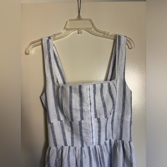Reformation Tagliatelle linen dress in harbor stripe - Picture 4 of 6